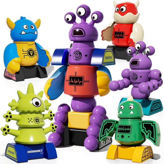 TEMI Magnet Robot Toy for Kids 3-5 Years Old - Monster Magnet Toys Stacking Transform Toys with Storage Box, Set for Boys Age 3 4 5 6 7 Years Old Boys, Christmas and Birthday Gifts