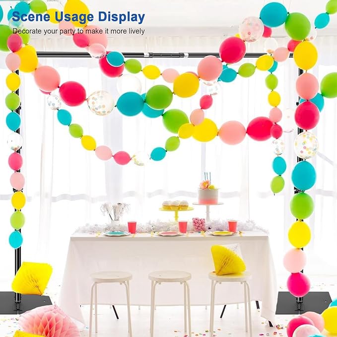 Jiang&Rong Backdrop Stand Kit - 10ft x 8.5ft Adjustable Photo Background Stand Support Poles with Heavy Duty Flat Base, Photo Metal Steel Pipe and Drape Frame Kit for Parties Birthday Wedding - Black