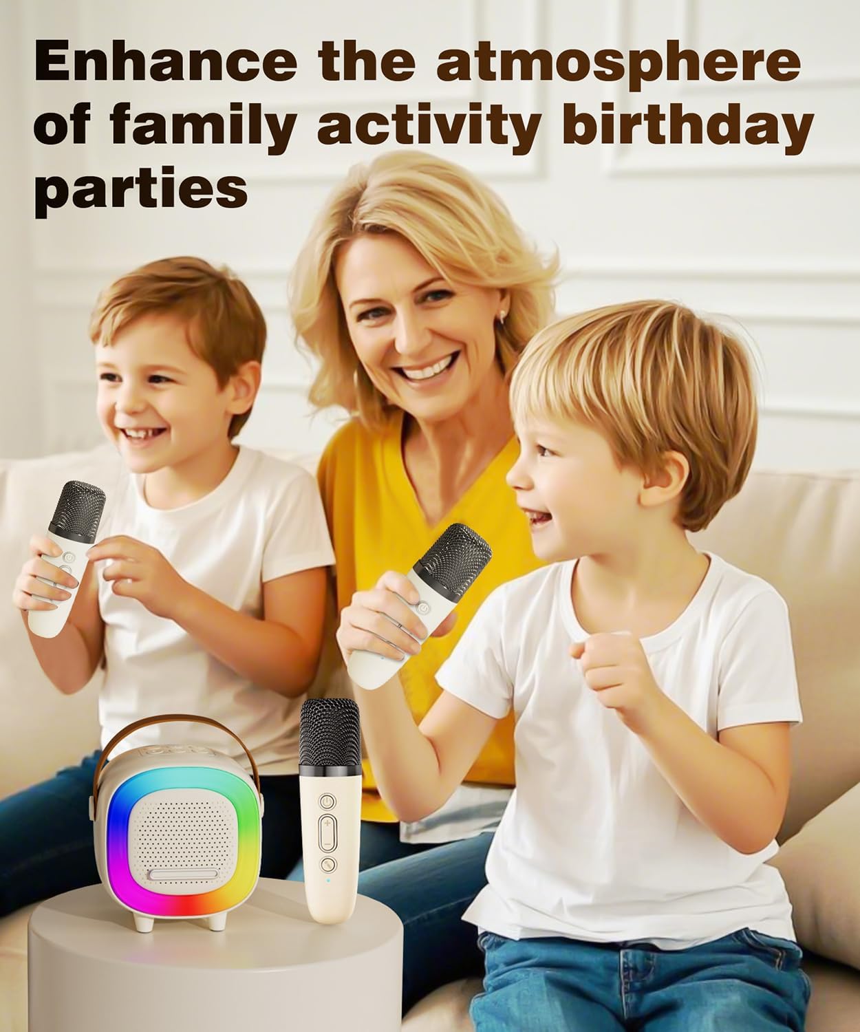 Mini Karaoke Machine Speaker for Kids Adults, Portable Bluetooth with 1 Wireless Microphones, Children's Day Birthday Gift Ideas for Toys for Teens Boys and Girls Aged 4, 5, 6, 7, 8, 9, 10, 11, 12+