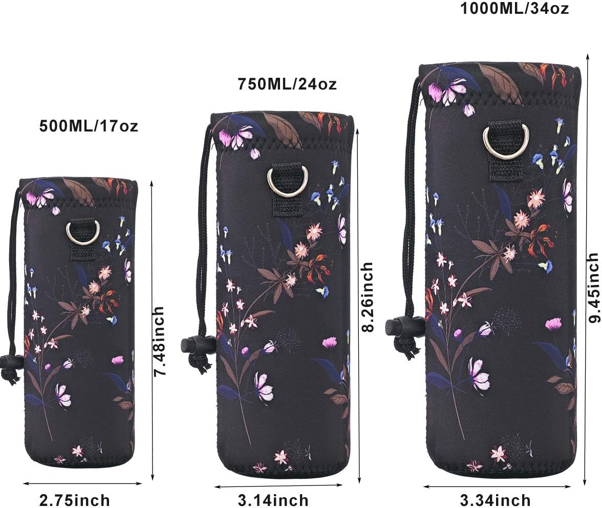 AUPET Water Bottle Sling Bag Carrier Crossbody Sleeve,Insulated Neoprene Bottle Case Holder Pouch Cover 500ML/17oz with Shoulder Strap for Walking Women Men