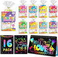 Party Favors for Kids: 16 Pack Rainbow Scratch Art Notebook Back to School Students Classroom Gifts Bulk for Girls Boys Goodie Bags Stuffers, Return Gifts for Birthday Party Favors Bulk