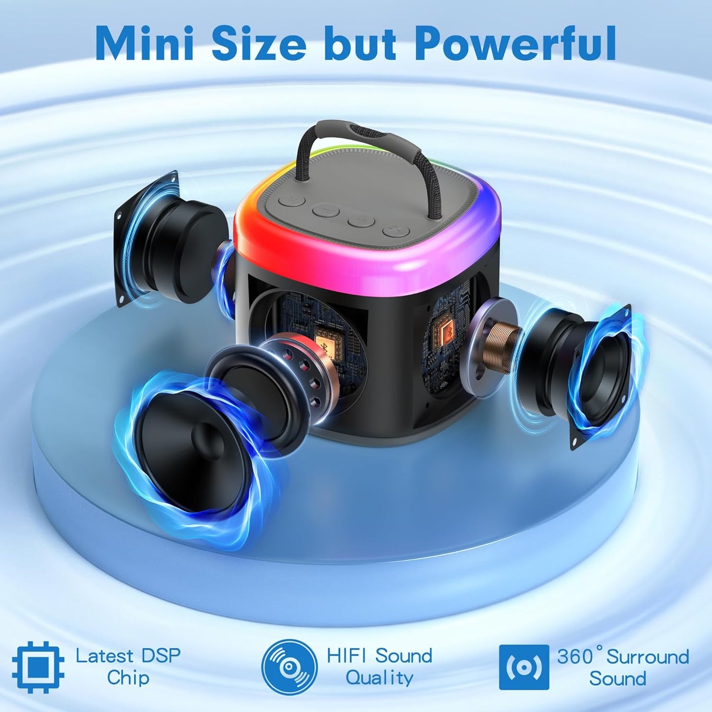 JYX Mini Karaoke Machine for Kids, Portable Bluetooth Karaoke Speaker Unpowered Cabinets with 2 Wireless Microphones and Party Lights and Adults, Birthday Gifts for Girls Boys Family Party(Dark Gray)