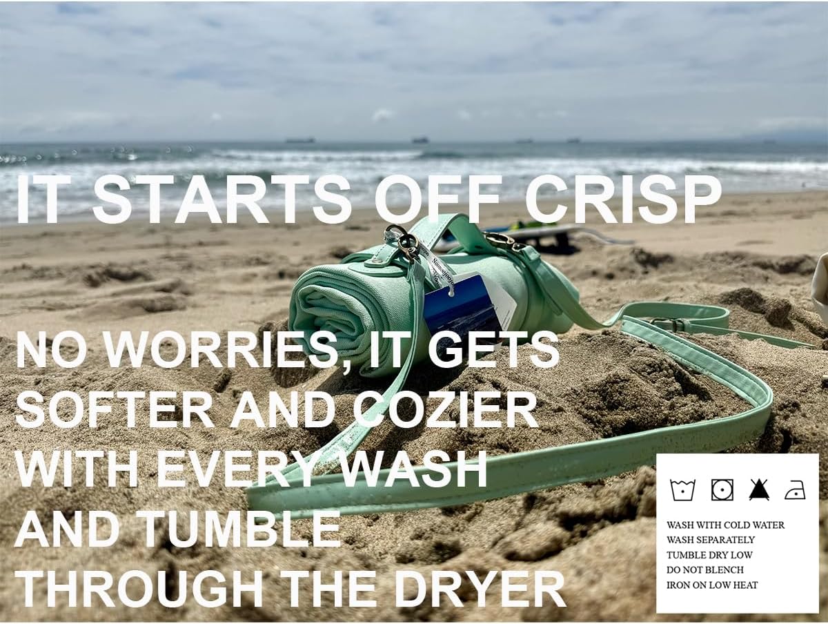 4’9” x 6’3” White Lightweight Water-Resistant Canvas Mat – Picnic, Outdoor, Beach, Park, Camping, Toy Mat