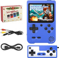 Retro Handheld Game Console, 3-inch LCD Screen Portable Game Console with 500 Built-in Classic Games ,1200mAh Rechargeable Battery, Plug & Play Video Games, Suitable for Adults - Blue