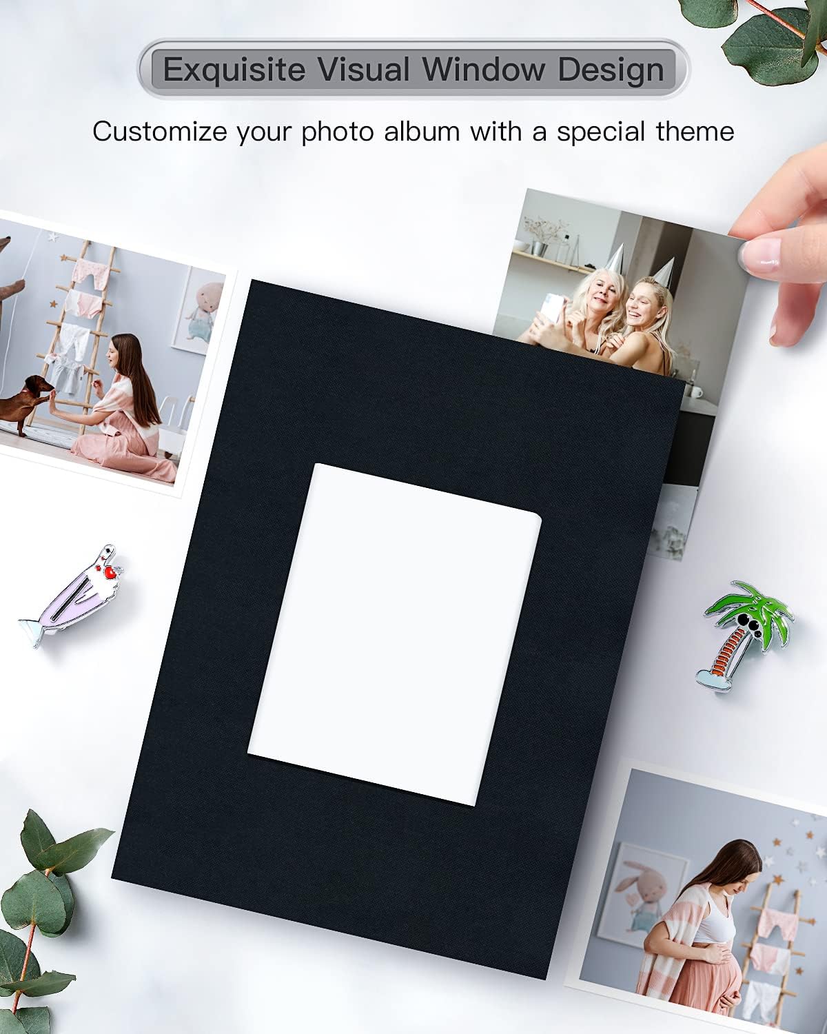 popotop Photo Album 4x6-100 Photos Photo Books with 100 Vertical Pockets,Linen Cover Albums for Family Wedding Anniversary Baby Vacation Pictures