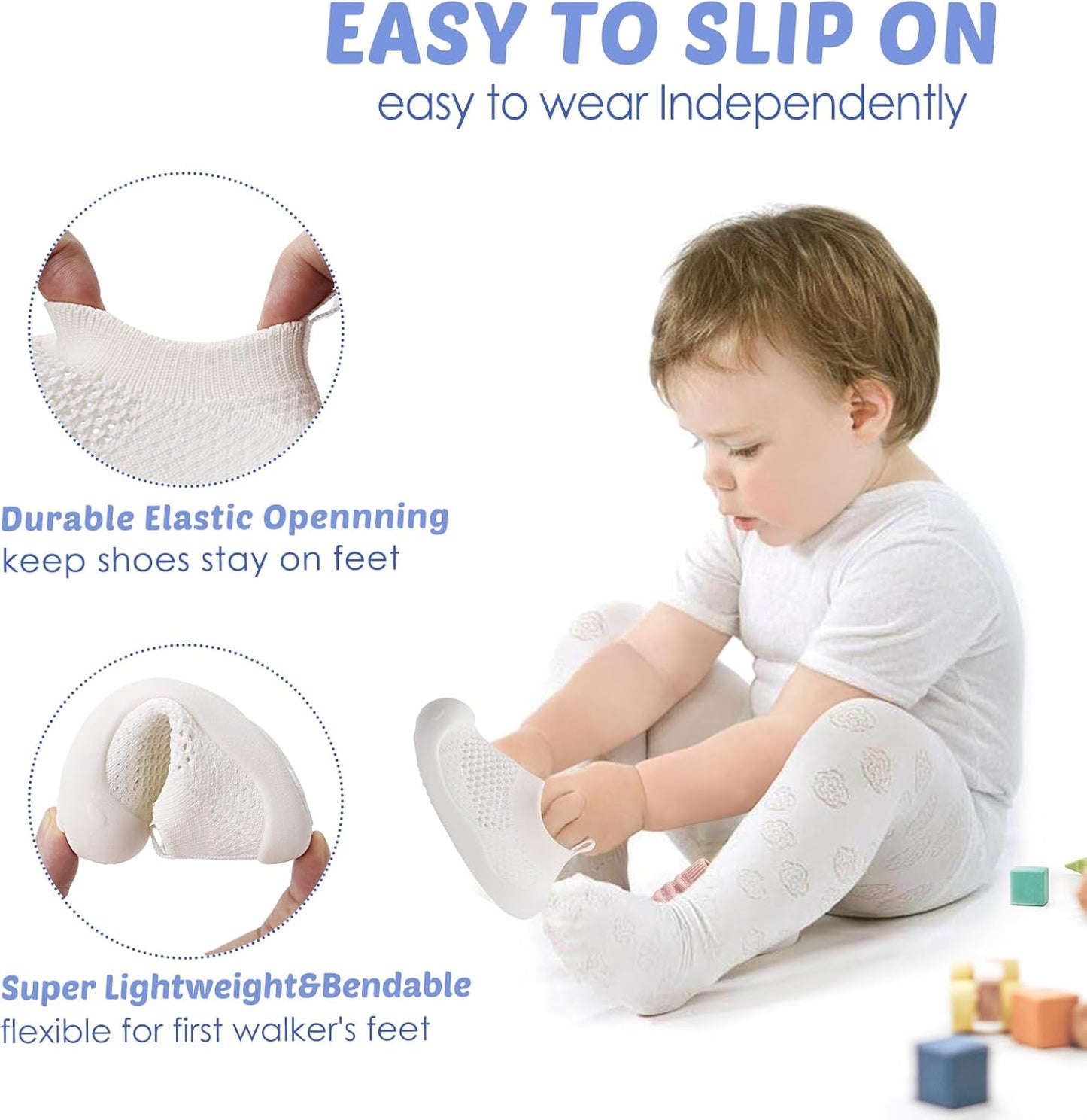 Baby Walking Shoes Toddler Girl Boy Soft Sole Breathable Mesh Slip on Summer Wide Shoes Infant Flexible Lightweight Non-Slip Safer Causal Tennis Shoes Toddler First Walkers Shoes Rubber Soles Outdoor