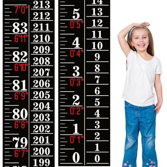 Tatuo Growth Chart Wall Labels Height Indicator Tape Ruler Growth Chart Decor Height Indicator Adhesive Ruler for Home Room Measuring (Black)