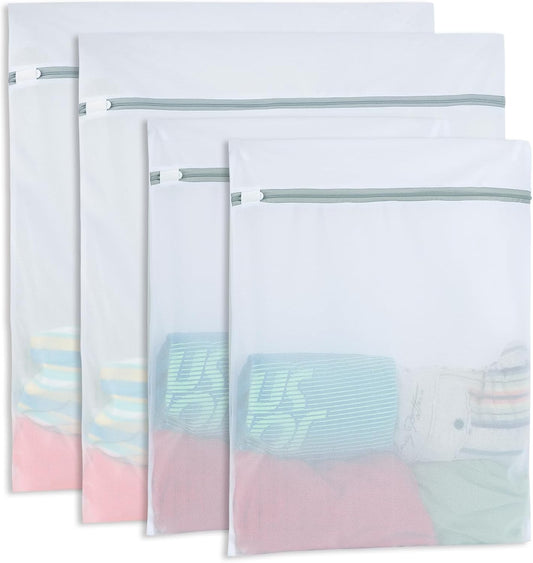 4Pcs Mesh Laundry Bags for Delicates（ 2L,2XL ）,Laundry Bags Mesh Wash Bags,Laundry Bag For Washing Machines,For clothes, pants, skirts, outerwear, anti knot