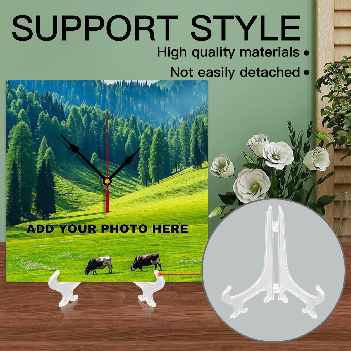 Generic Custom Wall Clock Personalized Wall Photo That PVC Customized Round Silent Clock for Living Room Creative, 10inch-25cm