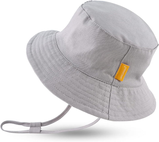 JANGANNSA Cotton Baby Sun Hat Infant Toddler Boys Girls Bucket Hats Summer Sun Protection Kids Beach Caps