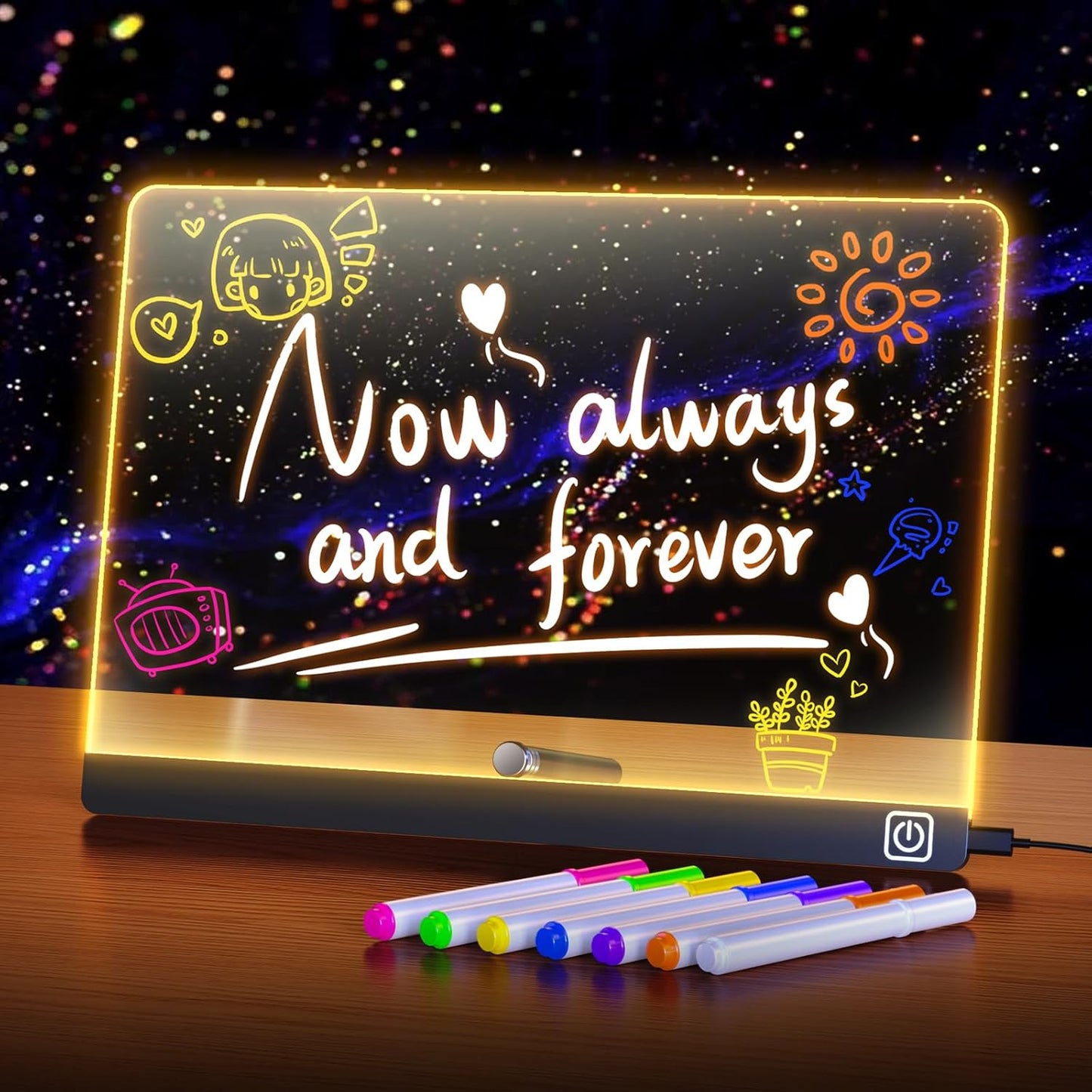 lumiboard led Drawing Board Message Board with Lights for Drawing Creative Advertising Board for Writing Drawing Note Taking Advertising Display Glow-in-The-Dark Acrylic (11.8 * 7.9 inches) Kids Gift