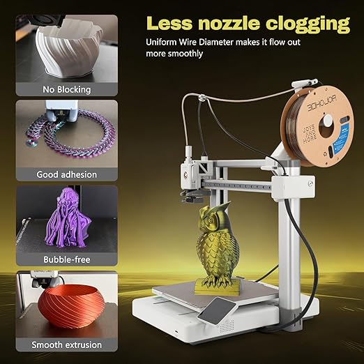 Silk PLA Filament 1.75mm Black Gold Dual Color PLA 3D Printer Filament 2 in 1 Coextrusion 1KG Spool(2.2lbs) 3D Printing Filament Dimensional Accuracy +/- 0.03mm Fits for Most FDM 3D Printers