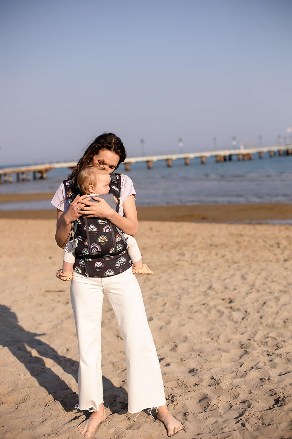 Beco Baby Carrier 8 Hybrid Newborn to Toddler Carrier (7-45lbs) - All in 1 Mesh Backpack, Front and Hip Carrier with Adjustable Seat - Cooling Ergonomic Carrier (Boho Rainbow)