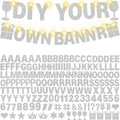 175Pcs DIY Glitter Customizable Banner Kit Happy Birthday Letter Banner Winter Wonderland Banners Snowflake Personalized Banners Decor Baby Shower Birthday Party Decorations Supplies(Glitter Silver)
