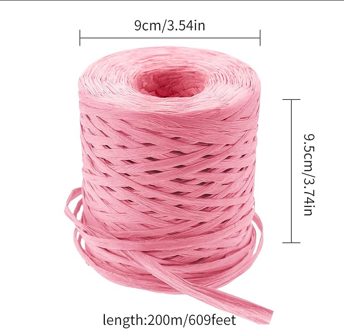 Creatrill 218 Yards Raffia Paper Craft Ribbon Packing Paper Twine, 1/4 Inch by 218 Yards