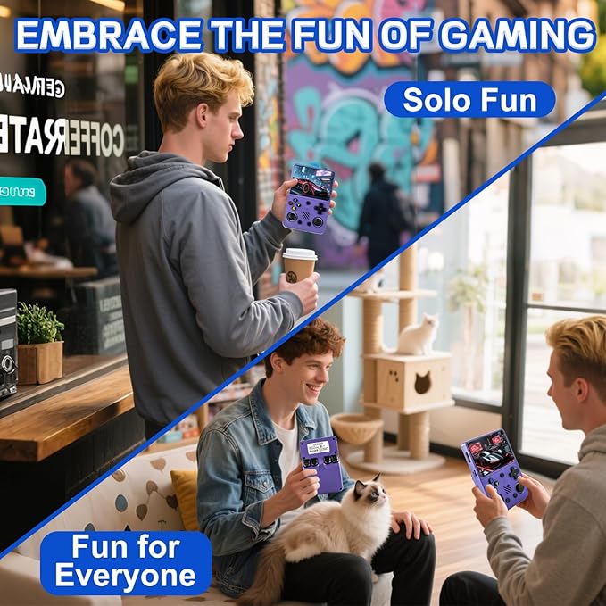 RG36PRO Retro Handheld Game Console - Open Source System,3.5"IPS Screen,30,000+ Classic Games,64G TF card, 3000mAh Battery,Portable Gaming Player for Travel,Gift for Teen or Partner -Purple