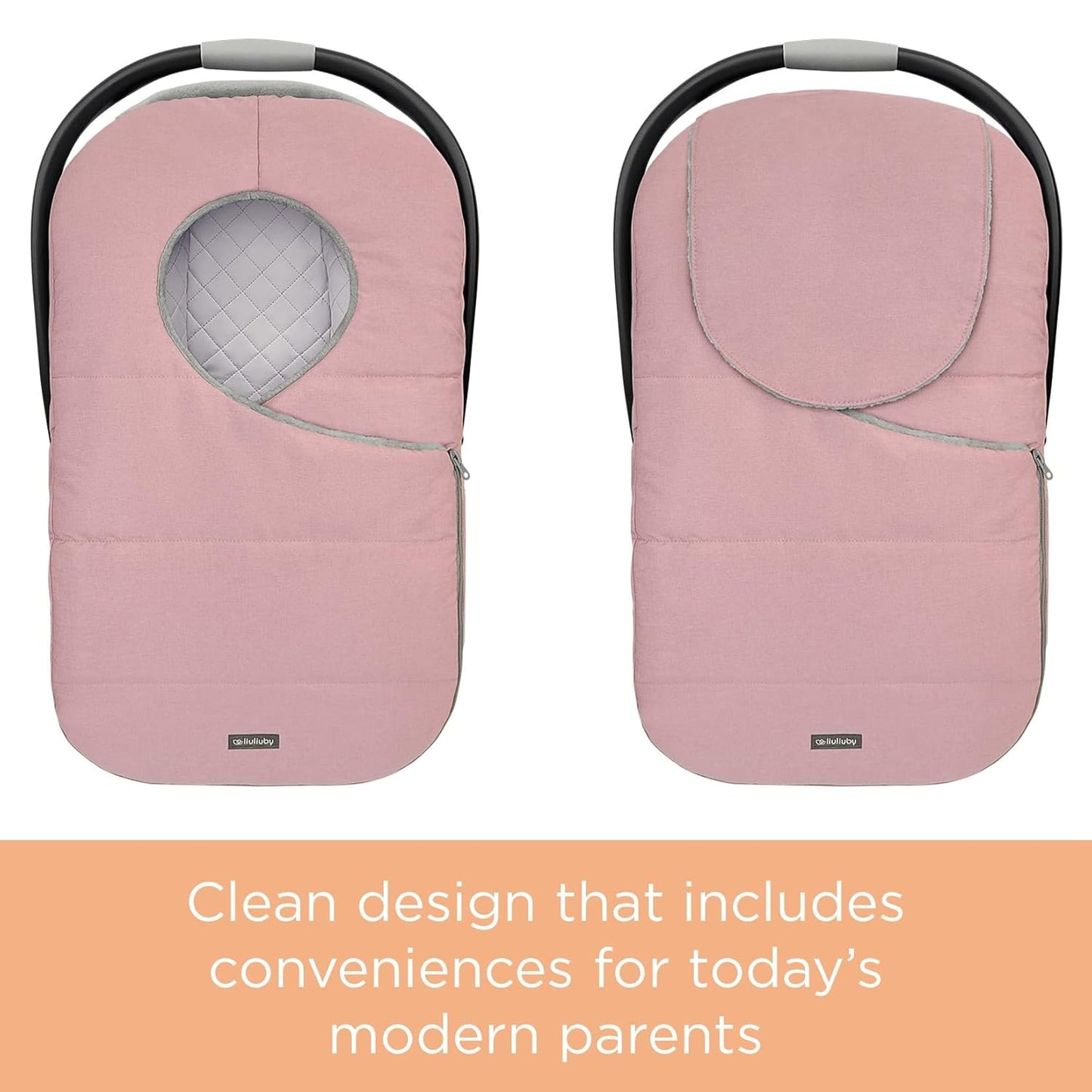 liuliuby Winter Carseat Covers Baby Girl | Infant Car Seat Cover Baby | Doona Accessories | Warm & Thick Fleece Canopy for Infant & New Born Cold Weather (Pink)