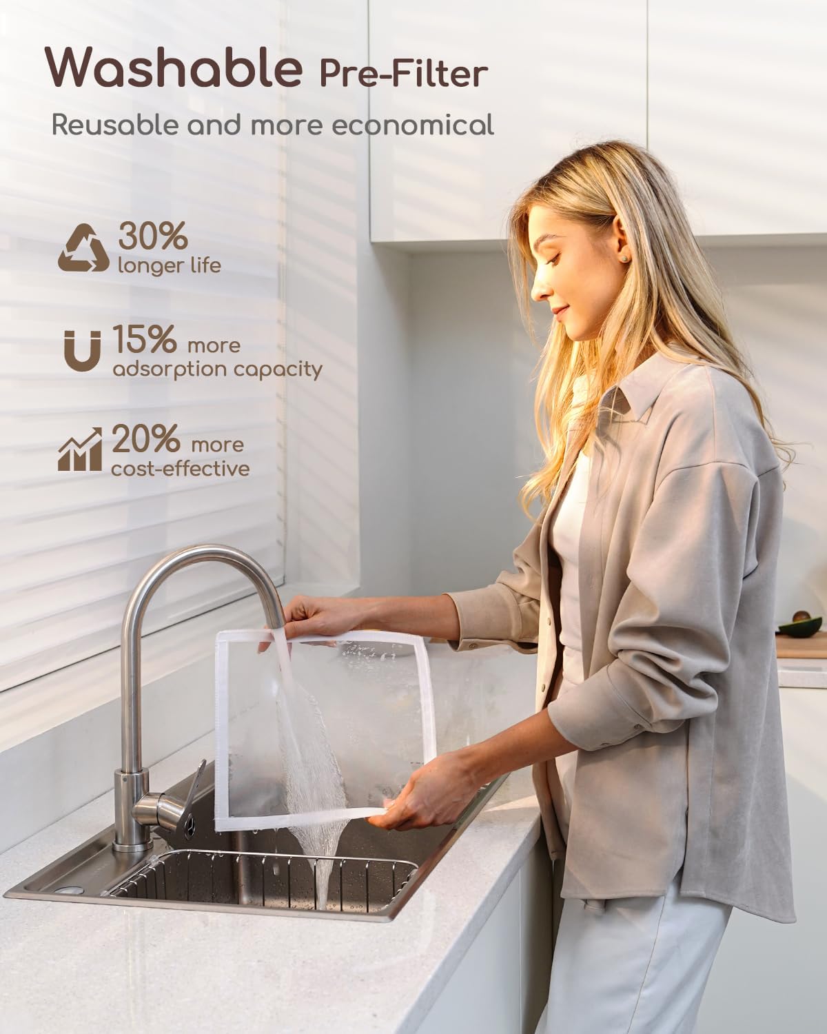 Afloia Air Purifier for Home Large Room Bedroom Up to 2000Ft² with PM2.5 Air Quality Monitor Smart Auto Mode, Washable Pre Filter Cleaner for Pet, Europa 2.0