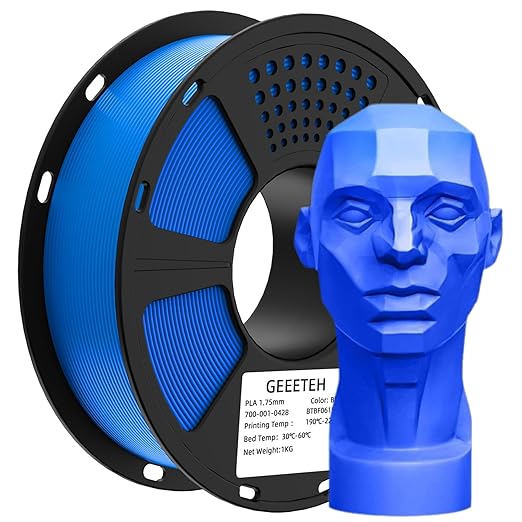 Geeetech PLA Filament 1.75mm, Neatly Wound Blue 3D Printer Filament, Tangle-Free 1kg Spool (2.2lbs), Dimensional Accuracy +/- 0.02mm, Fits Most FDM 3D Printers