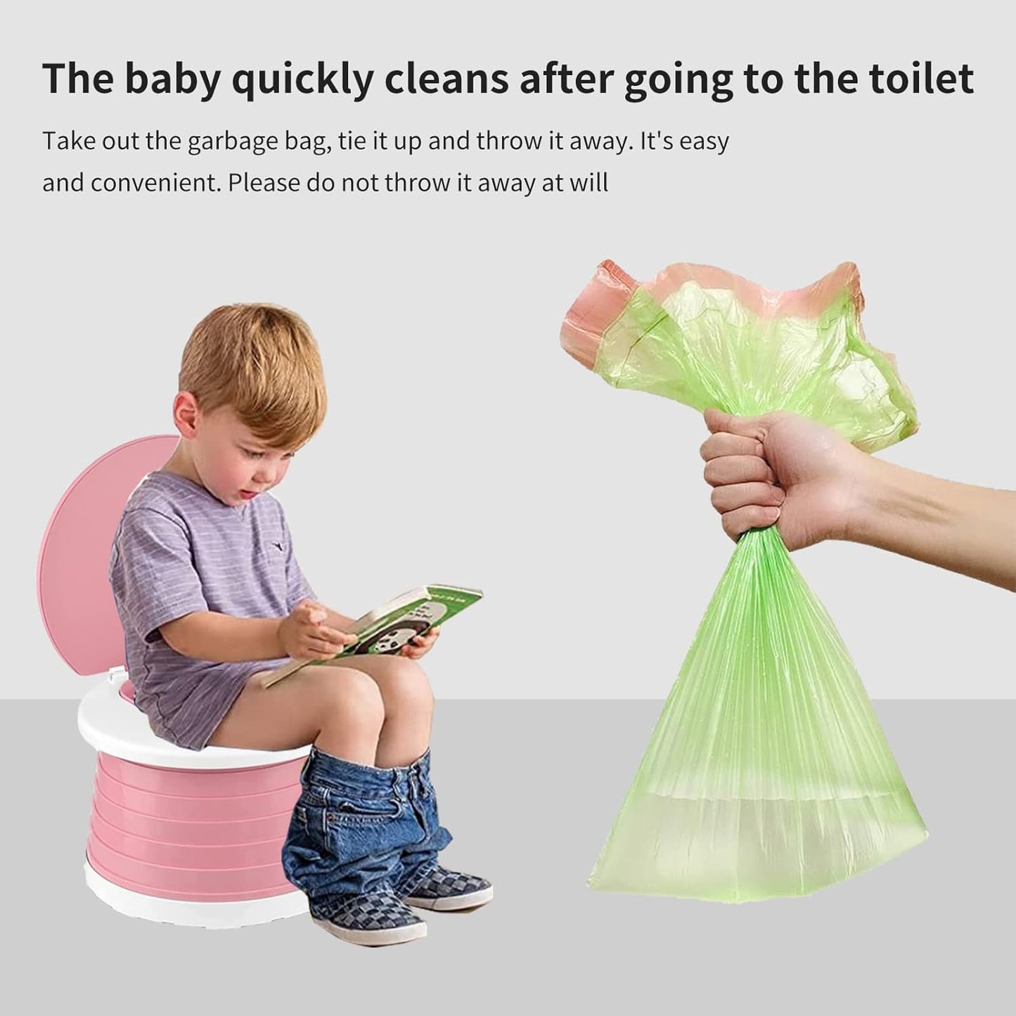 Travel Potty for Toddler, Portable and Foldable Toilet, Apply to Seat Emergency Toilet for Car, Camping, Outdoor, Indoor (pink, small)