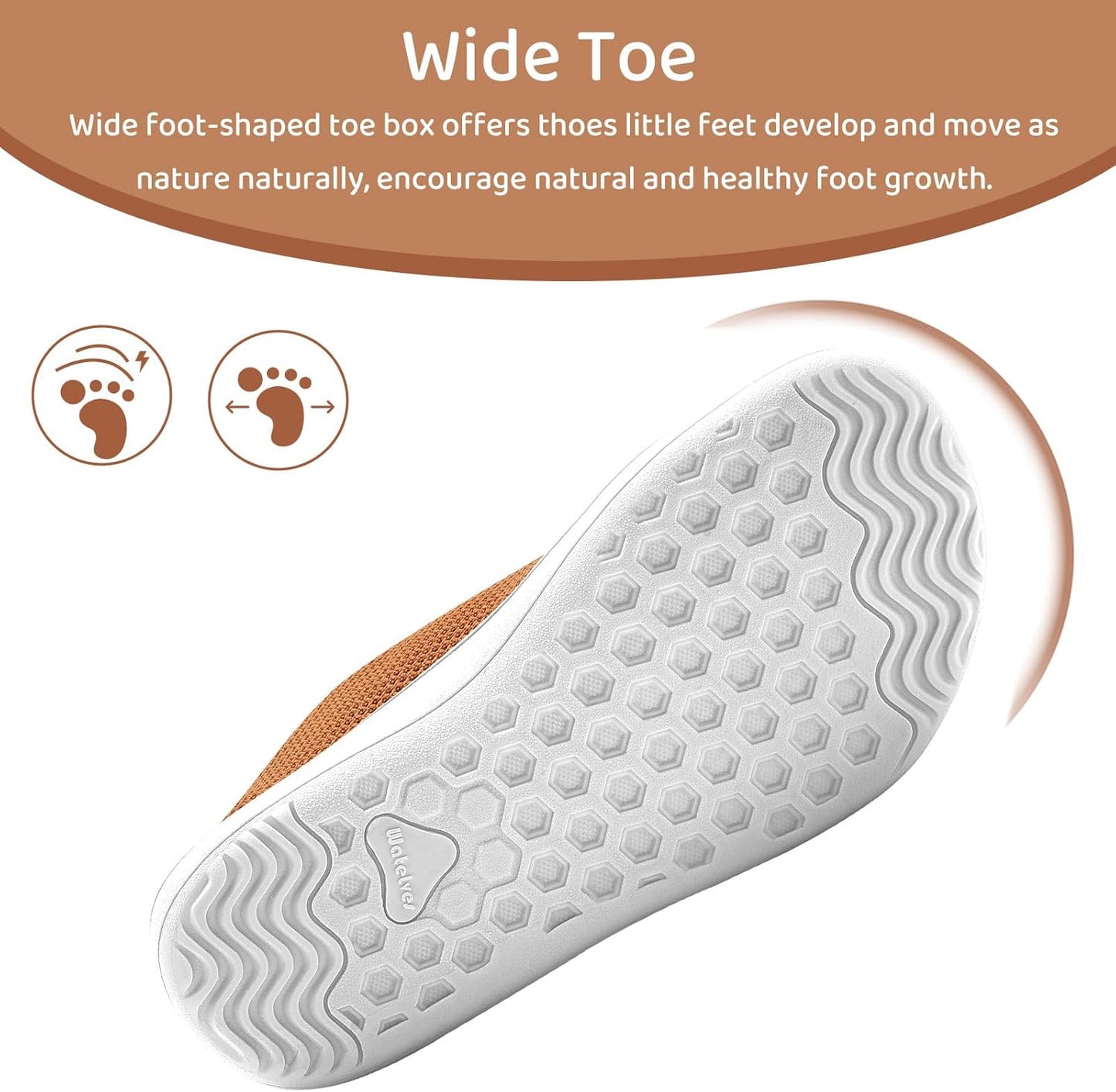 WateLves Toddler Little Kids Wide Barefoot Shoes The First Walking Shoes Girls Boys Breathable Zero Drop Minimalist Sneakers with Wide Toe Box Natural to Grow