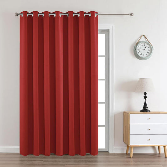 Joydeco Red Custom Solid Single Blackout Curtain for Bedroom and Living Room, Grommet Thermal Insulated Room Darkening Curtain 1 Panel (Custom Size,Red)