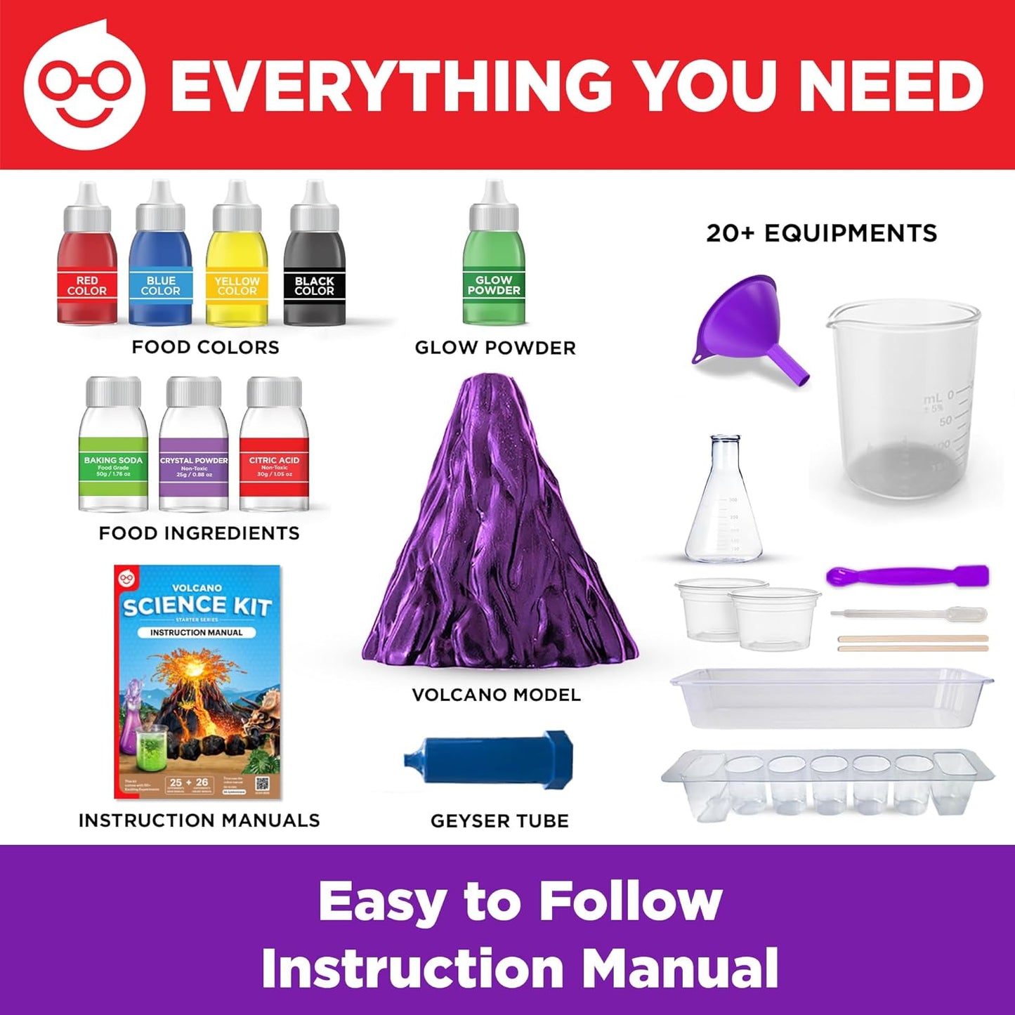 Doctor Jupiter Erupting Volcano Science Kit for Kids Ages 8+ | Birthday Gift Ideas for Boys 8-9-10-11-12 Year Olds | STEM Learning & Educational Science Projects