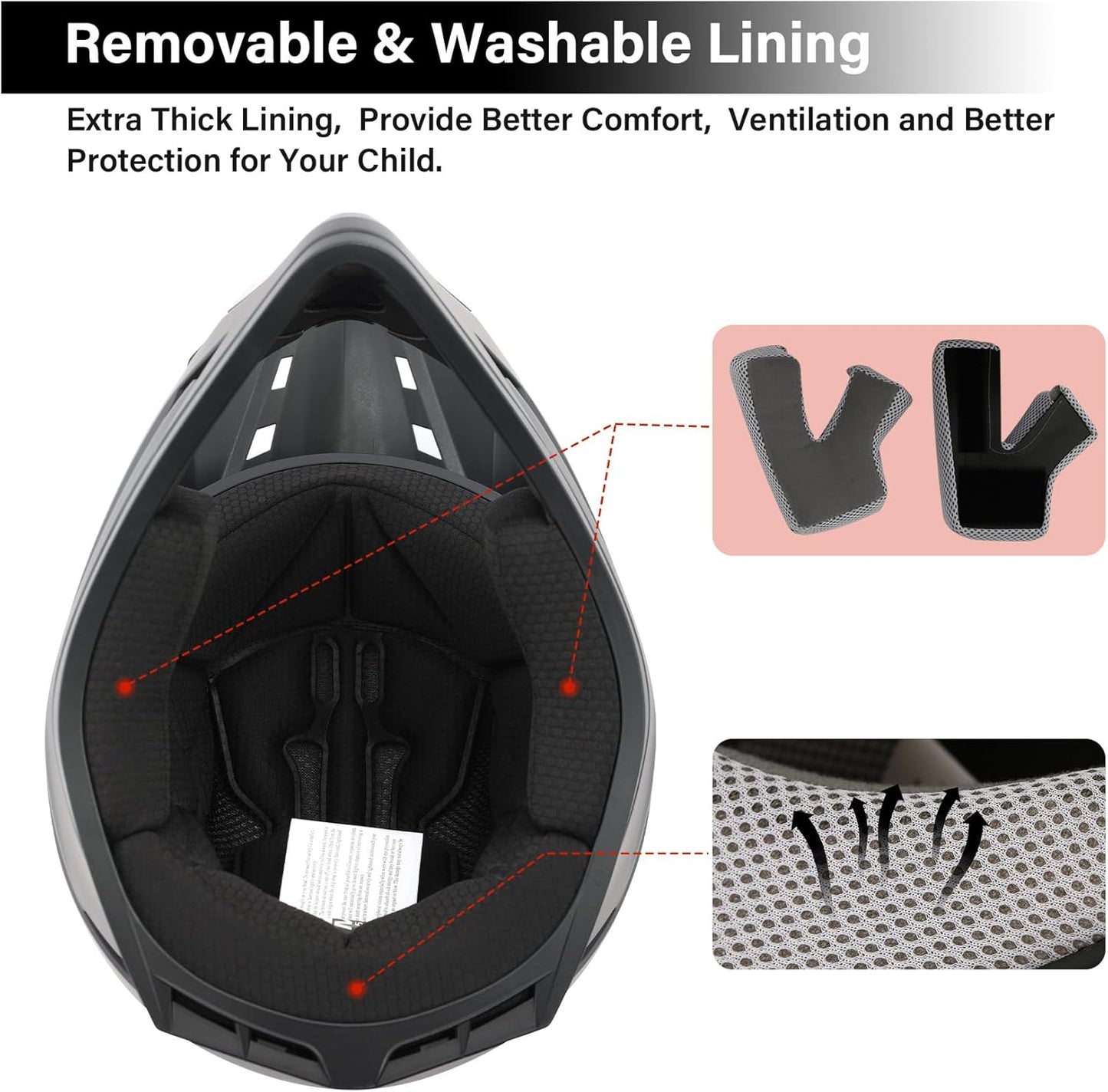 TCMT Dot Youth & Kids Motorcycle Off-Road Helmet Full Face Motocross Street Dirt Bike Mountain Bike BMX MX ATV Helmet+Goggles+Gloves New