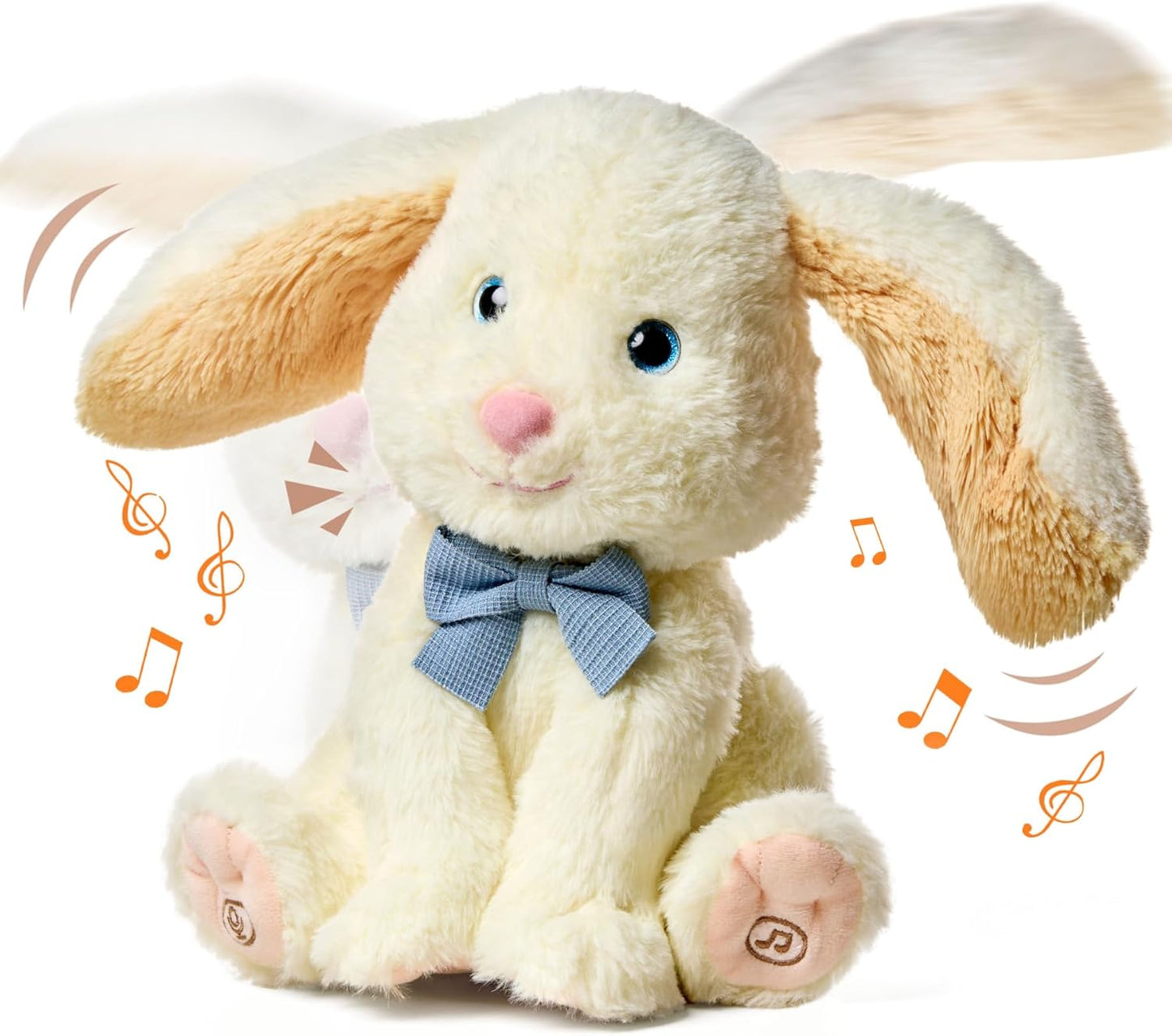 TUMAMA Bunny Stuffed Animal - Musical Stuffed Animal with Moving Ears, Features Singing, Recording, Repeating for Toddlers, Interactive Stuffed Bunny Plush Gift Toys for Boys and Girls