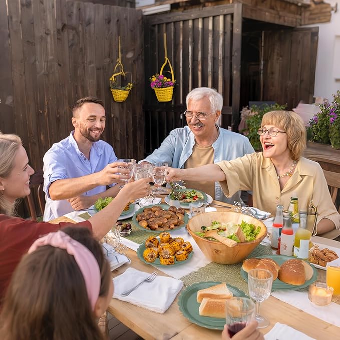 24 Pcs Sage Green Paper Plates 9 Inch Scalloped Dessert Plates - Disposable Sage Green Cake Plate - Baby Shower Birthday Party Wedding Bridal Party Supplies