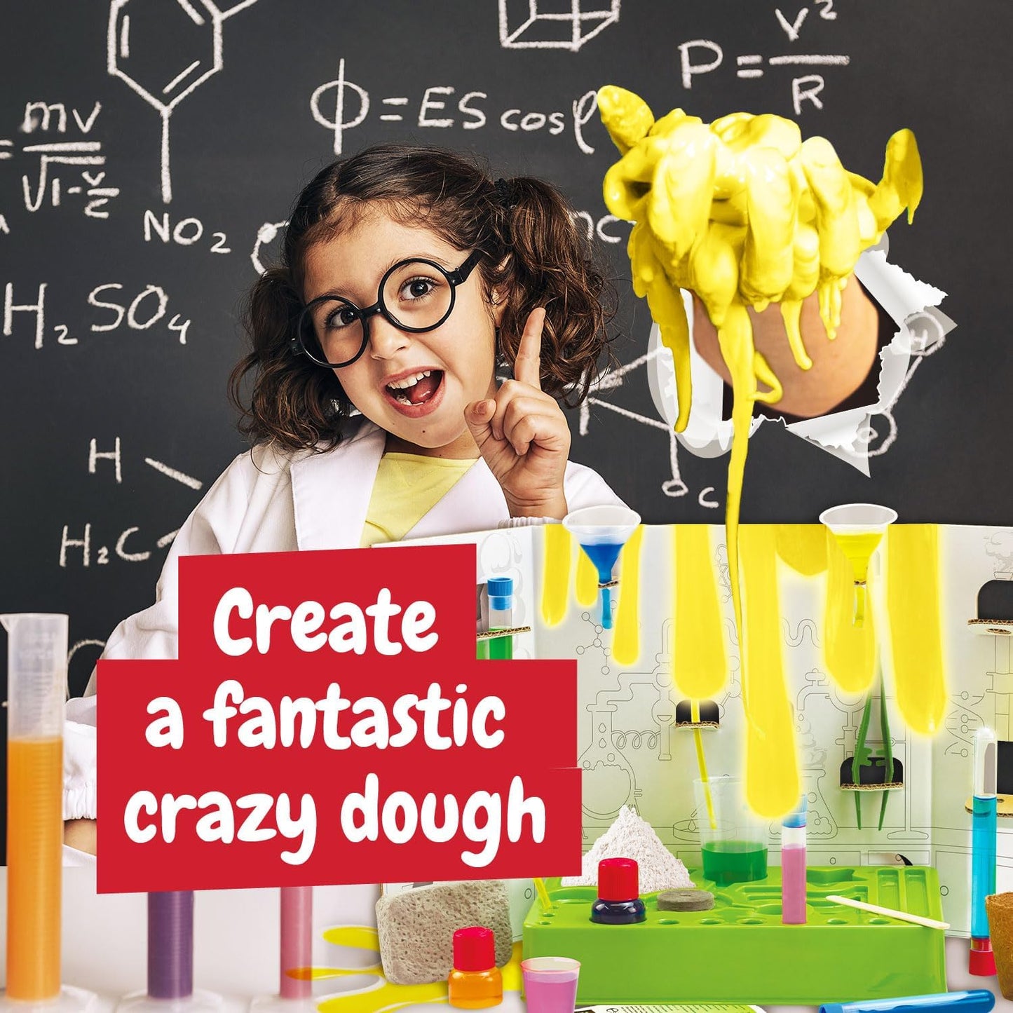 Science4you Science Lab for Kids - Science Kit with Experiments for Kids Age 6-8+, Chemistry Set to Create Crazy Dough, Colourful Explosions and Much More, Stem Toy and Gift for Boys and Girls Age 6+