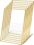 NIUBEE 8.5 x 11 Gold Frames, 6 Pack Acrylic Slanted Back Gold Picture Frames for Signs, Menu, Flyer and Art Display, Perfect for Wedding, Party, Event, Shop