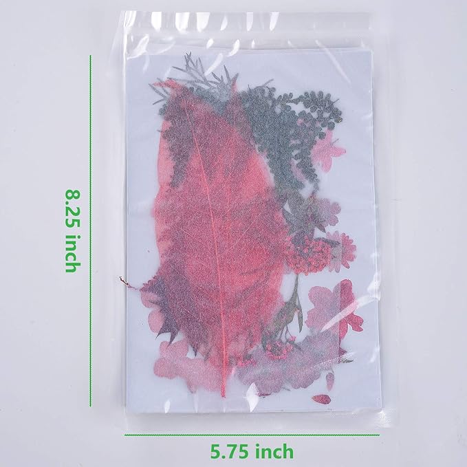 15 Types 48pcs Real Dried Pressed Flowers Leaf Plant Herbarium for DIY Resin Jewelry Making Floral Decors (Pink)