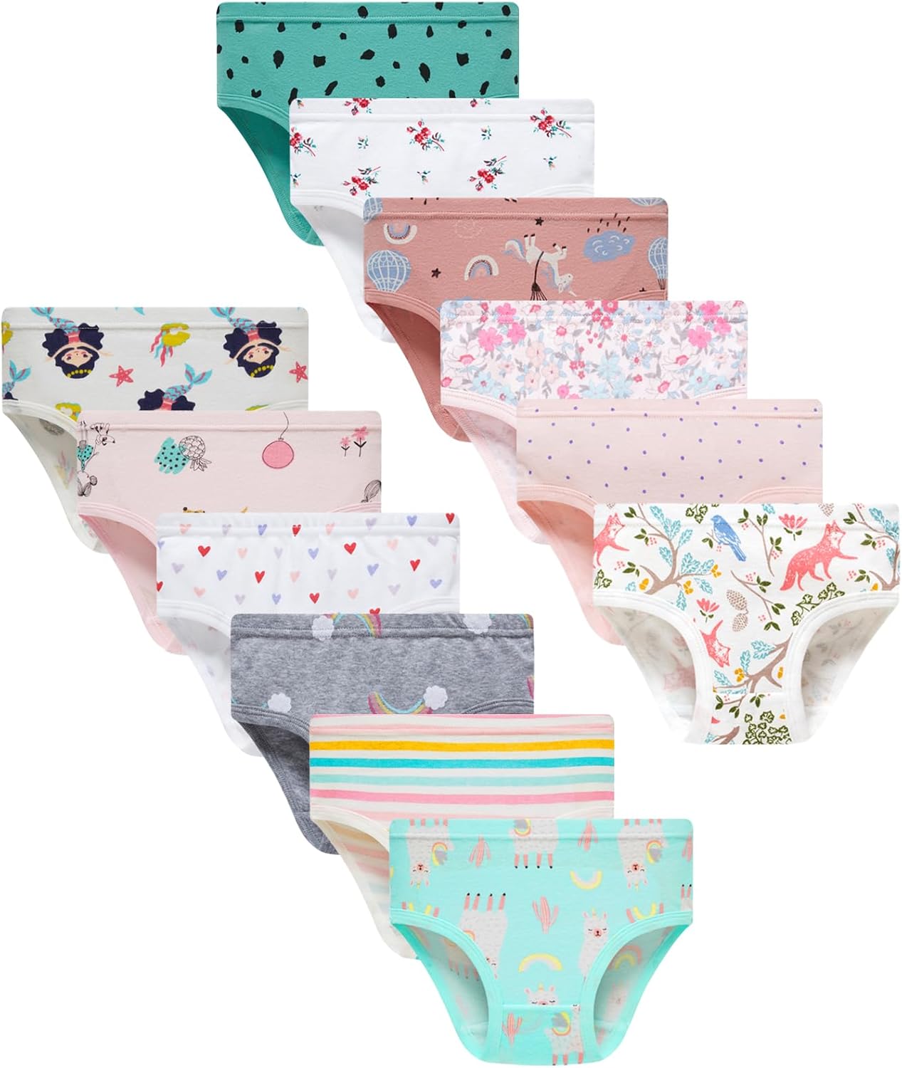 Finihen Girls Cotton Underwear Toddler Girls Panties Kids Briefs Multipacks.