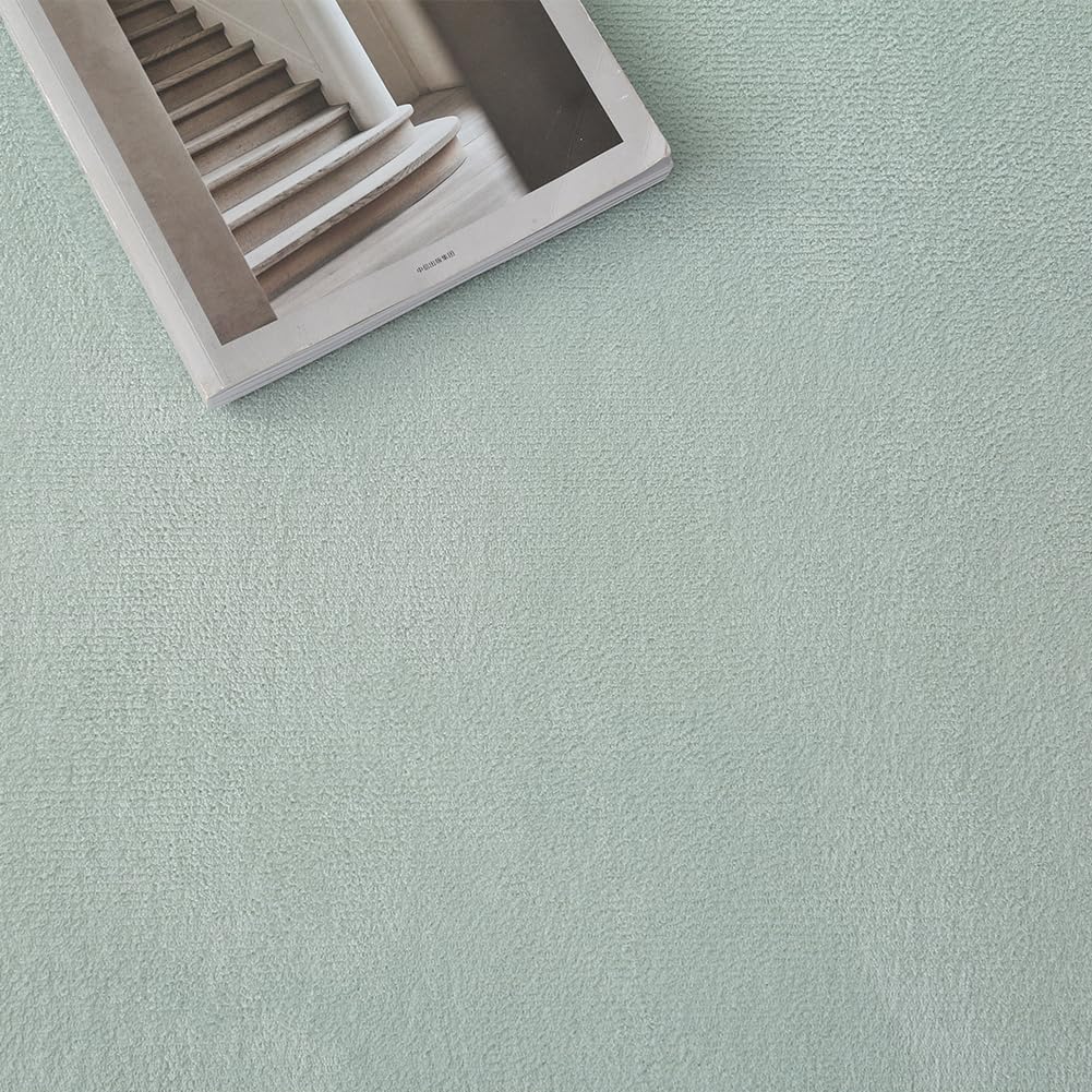 Loartee Coral Velvet Crawling Rugs (4'11"x6'7", Light Green) for Toddler Children Play Area Rugs Yoga Mat Exercise Pads Carpet