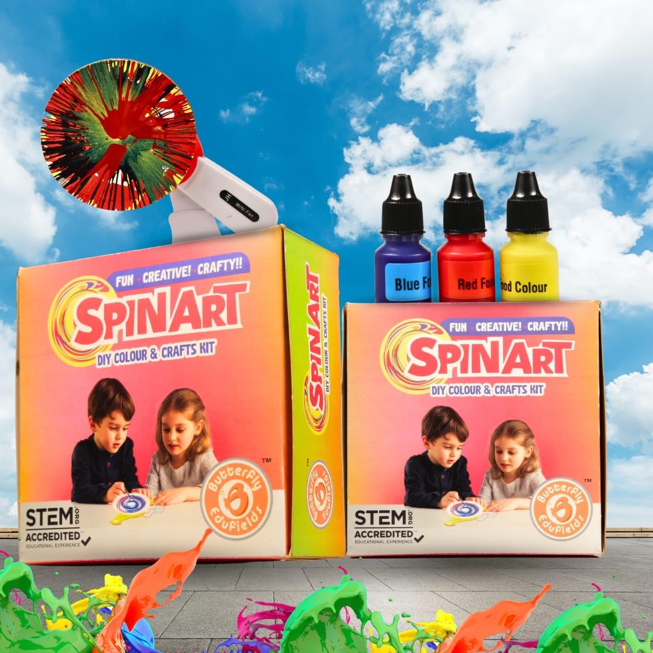 Butterfly EduFields Spin Art & Craft Kit for Kids | Educational Birthday Gift for 3+ 4 5 6 7 Year Old Boys and Girls| DIY Painting Kit for Kids | STEM Toy for for 3+ Years | Science Project Kit