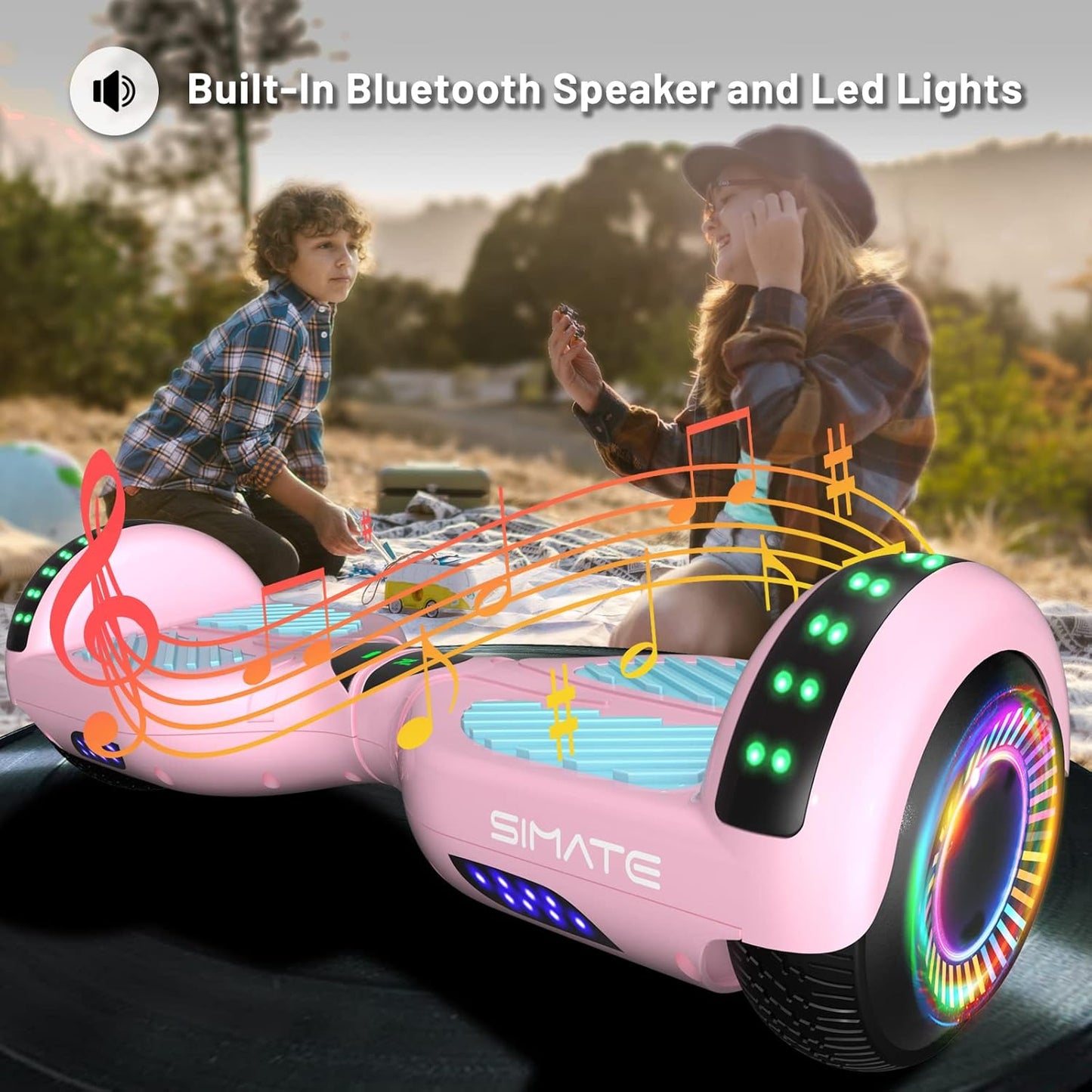 Scooter, Bluetooth & Corlorful LED Lights, Gifts for Kids & Adults & Girls & Boys, for All Ages