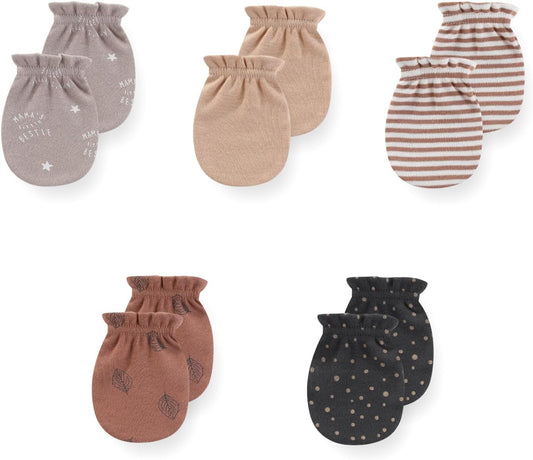 5 Pack Unisex New Born Boy Girls No Scratch Mittens Cotton Soft Baby Gloves Accessory 0-3 Months Infant Essentials