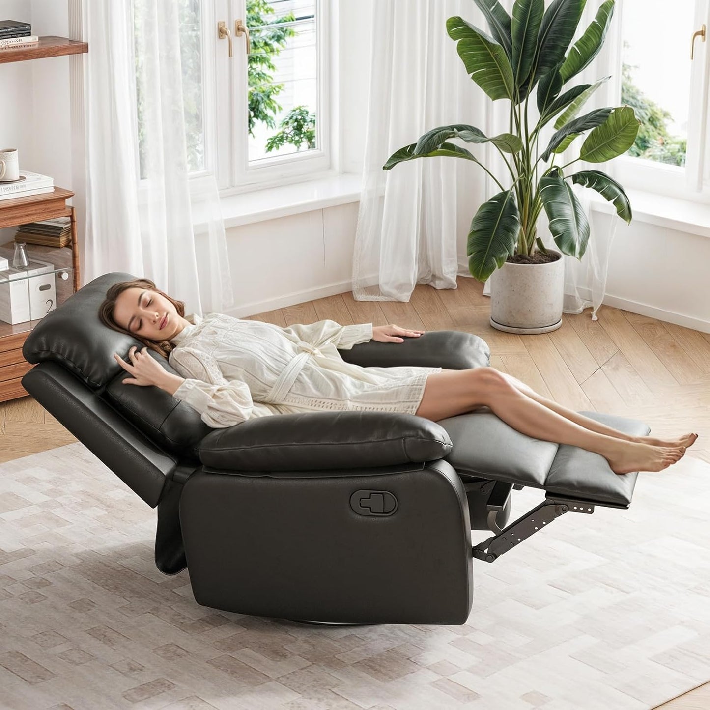 Small Rocker Swivel Recliner Chair for Adults Women for Small Spaces, Bedroom, Living Room