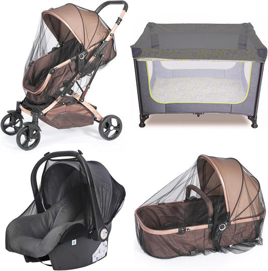 Baby Mosquito Net for Stroller, Perfect Bug Net for Stroller/Bassinets/Cradles/Playards/Pack N Plays and Portable Mini Crib, Durable Baby Insect Netting, Black