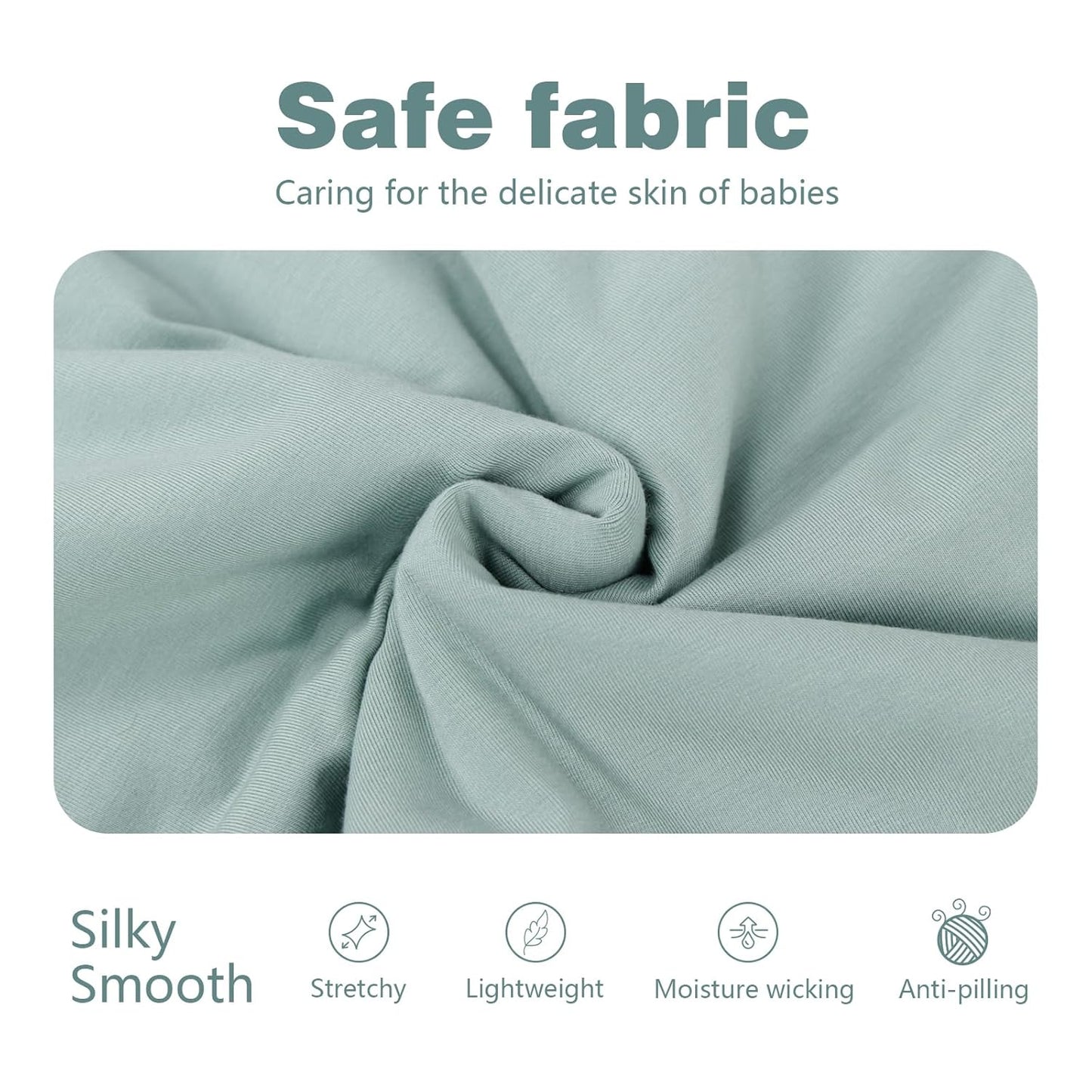 Mosebears Unisex Baby Sleep Sack 1.0 TOG, Supersoft Rayon Made from Bamboo Wearable Blanket with 2-Way Zipper(Sage,0-6 Months)