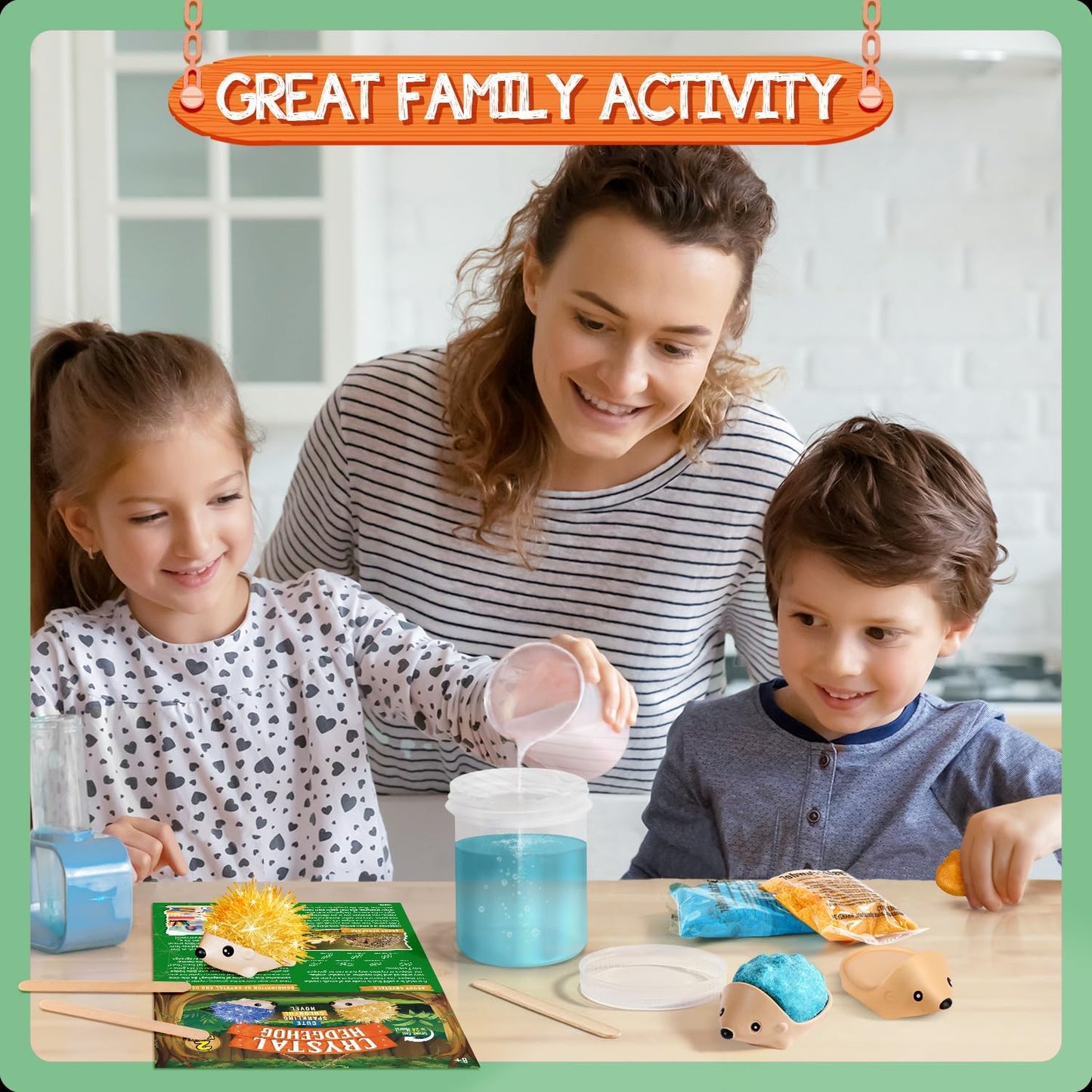 XXTOYS Crystal Growing Kit - 2 Vibrant Colored Hedgehog to Grow - Science Kits for Kids Age 6-8, Great Gifts Toys for Boys & Girls 8-12, STEM Projects for Kids