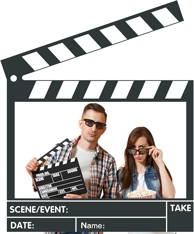 Movie Night Party Decorations Large Movie Night Photo Decorations, 25.59 x 15.75 Inch Theme Film Backdrop Decor Supplies for Theater Film Themed Birthday Party