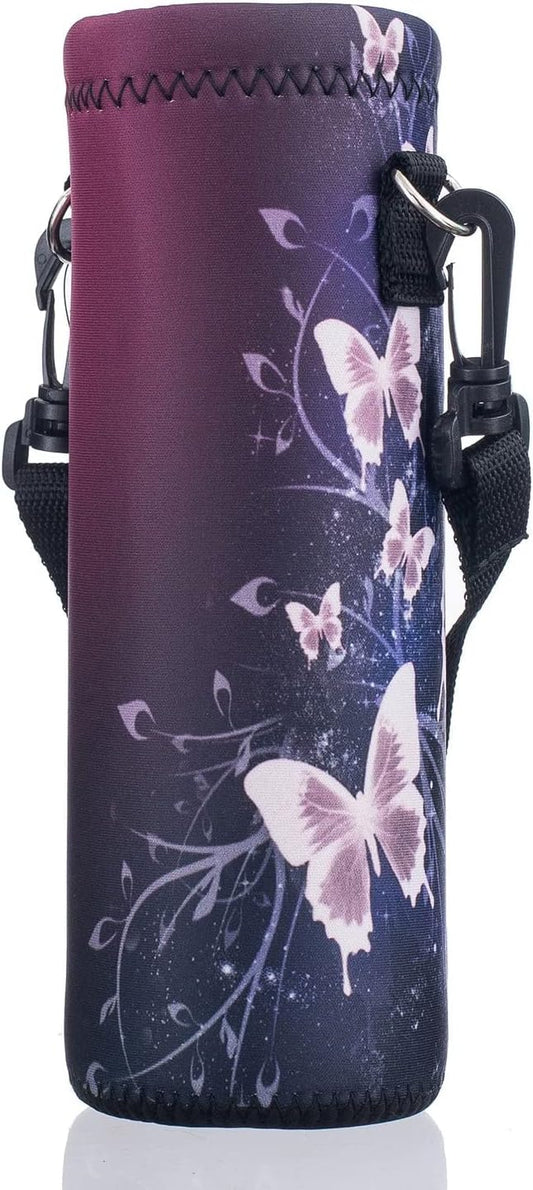 AUPET Water Bottle Sling Bag Carrier Crossbody Sleeve,Insulated Neoprene Bottle Case Holder Pouch Cover 500ML/17oz with Shoulder Strap for Walking Women Men