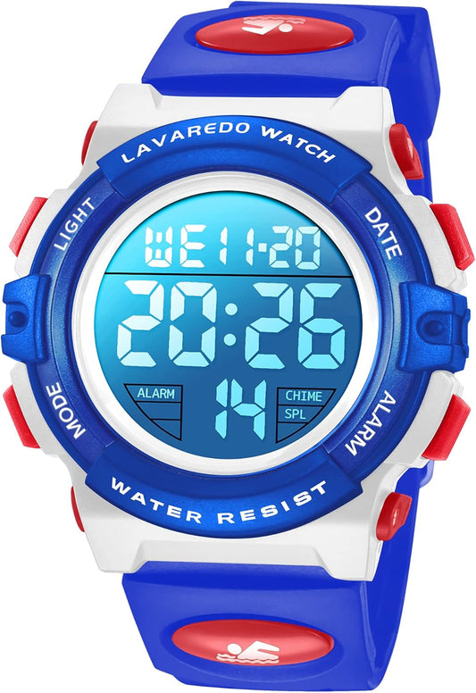 Kids Watch,Boys Watch for 3-15 Year Old Boys,Digital Sport Outdoor Multifunctional Chronograph LED 50 M Waterproof Alarm Calendar Analog Watch for Children with Silicone Band,Kids Gift