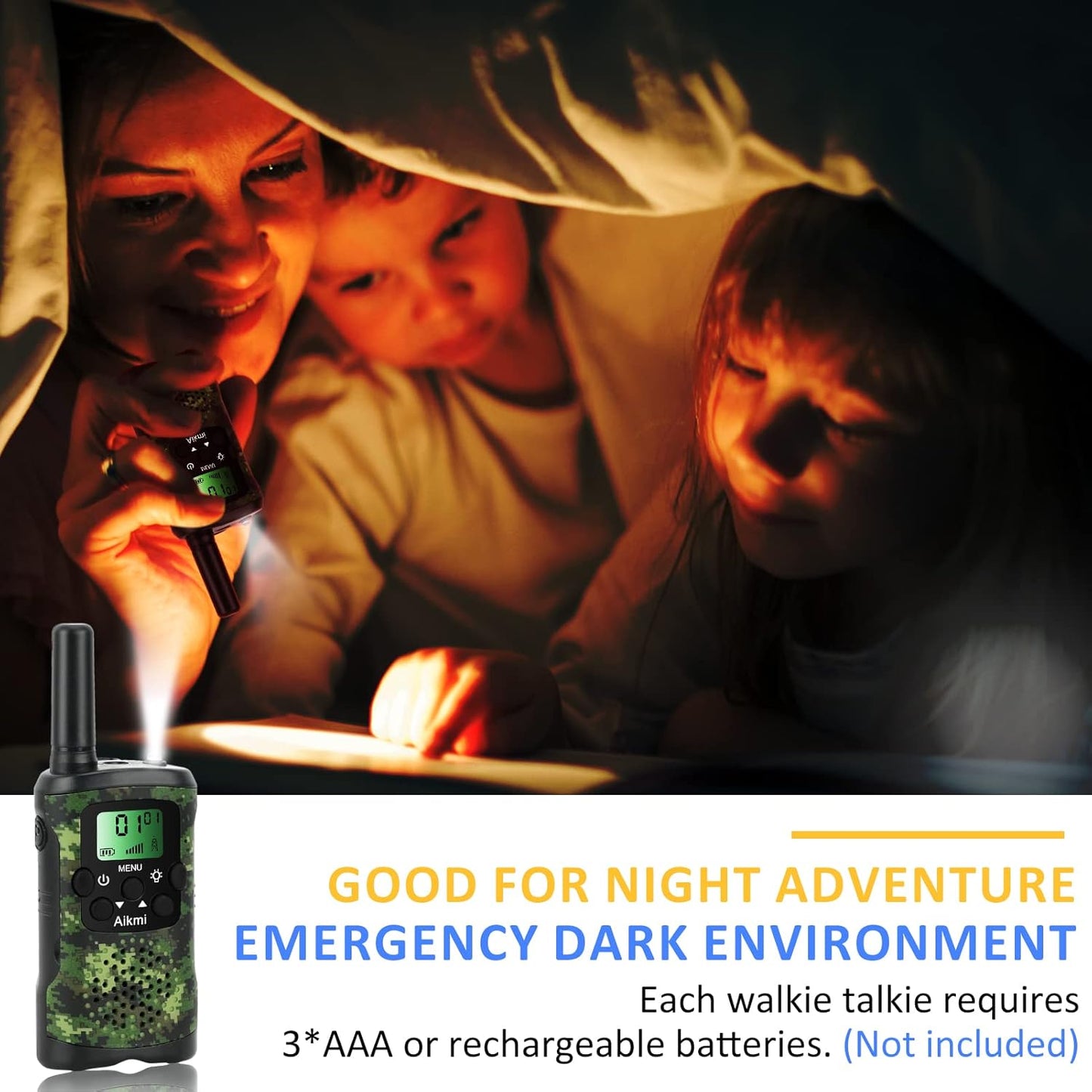 Walkie Talkies for Kids Toys for Boys Aged 5+ Outdoor Toys 2 Way Radio 22 Channel 3 Miles Range for Camp Hunt Adventure Game Birthday 6 7 8 9 10 Year Old Boys Gifts (Green)