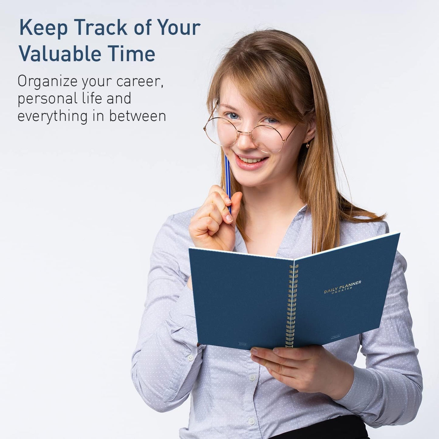 S&O Undated Daily Planner for Organization, Spiral Logbook with Hourly Schedule, Everyday Workbook Undated Diary- Routine To Do List Journal, Work Calendar Organizer Notebook, 200 Pages, 9” x 10.75”