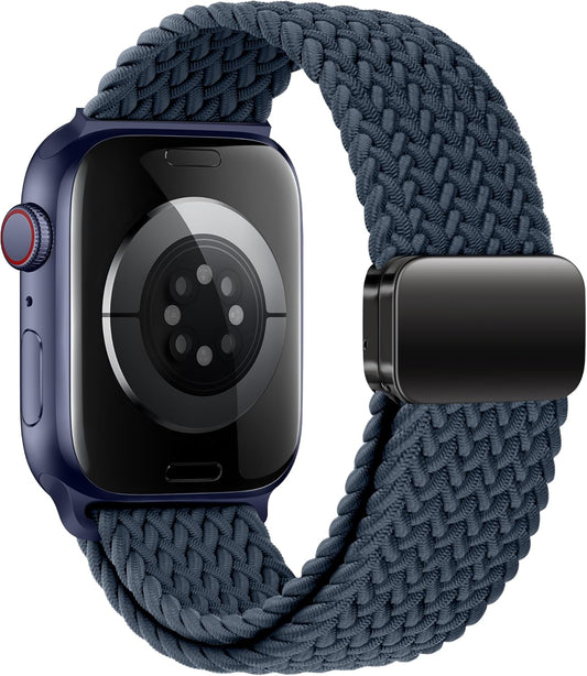 Mazoft Braided Bands With Magnetic Clasp Compatible with Apple Watch Band 38mm 40mm 41mm 42mm 44mm 45mm 46mm 49mm；Soft Nylon Sport Loop Strap for iWatch Series Ultra 2&1 10 9 8 7 6 SE 5 4 3 Women Men