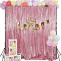 Juya Delight Pink Sequin Backdrop Curtains,Non See Through Photo Background Backdrop,Glitter Shimmer Wall Backdop for Party,8FTx8ft,Fuchsia Pink
