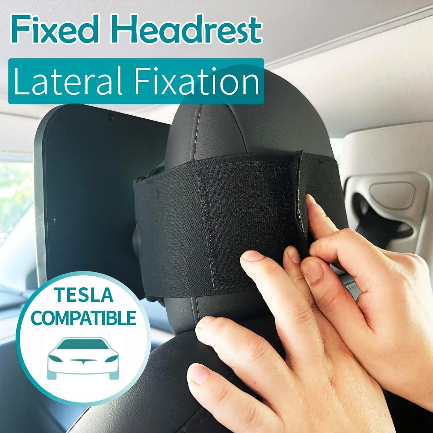 Funbliss Fixed Headrest Baby Car Mirror, Car Mirror for Baby Compatible with Tesla and other vehicles,360° Rotation, Shatterproof Plastic, No Assembly Required